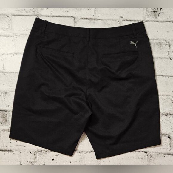 Puma Black Flat Front Golf Shorts Classic Style - Picture 4 of 7
